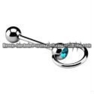 bananabell esclavo con cristal piercing joyería 316L acero quirúrgico